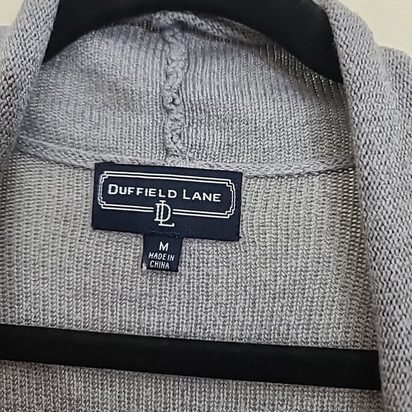 Duffield Lane Open Front Cardigan Size M Tassels Lavender Grey Waterfall Front - Picture 7 of 9